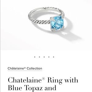David Yurman Chatelaine Ring with Blue Topaz and Diamonds
